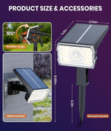 12 Pack - Solar Christmas Lights Outdoor Waterproof,6 Color Changing Spotlights &10 Modes, IP67 Waterproof,105° | Lumora