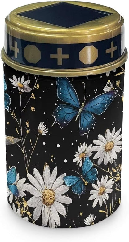 HUGS IDEA Blue Butterfly Angel Garden Ornaments Daisy Solar-Powered Grave Lights Waterproof Memorial Lanterns for Cemeteries, Patios Lumiere Solaire Pour Tombeau