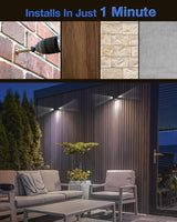 Fence Lights Solar Powered Outdoor Waterproof 3 Sided Wall LED Landscaping 12 Pack for Yard, Deck, Patio, Rail | Lumora