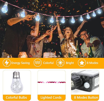 Vigdur Multicolor Globe String Lights - Color Changing Fairy Lights Plug in with 10 Plastic Bulbs, Indoor Outdoor Light for Bedroom Party Wedding (10ft)