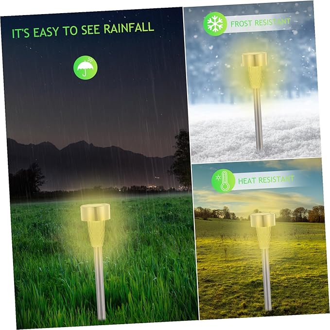 BESPORTBLE 12pcs Solar Powered Outdoor Pathway Lights Stainless Steel Warm Landscape Lighting Kit for Garden Patio Walkway