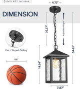 FEMILA Dusk to Dawn Outdoor Pendant Lights for Porch, 14.5" Mondern Pendant Hanging Light Fixture for Porch, Front | Lumora