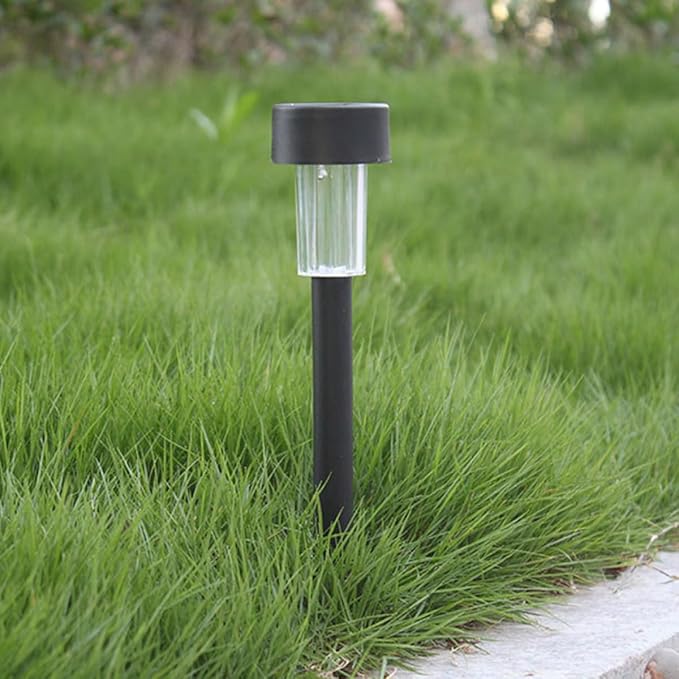 10pcs Waterproof Solar Powered LED Garden Path Lights White Plastic Landscape Lawn Stake Lamps for Outdoor Yard | Lumora