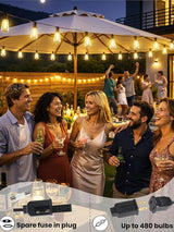 Svater Outdoor String Lights 200 FT, Commercial Vintage Patio Lights with 100+4 1W Shatterproof Plastic Led Bulbs | Lumora