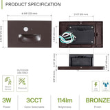 ASD LED Recessed Step Light Fixture, Dusk to Dawn Outdoor Tread Lighting | 3CCT, Motion Sensor, Photocell | Lumora