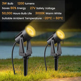 Low Voltage Landscape Lighting,4 Pack Outdoor LED Landscape Spotlights with Transformer 27V Garden Lights Pathway | Lumora