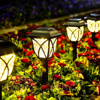 Solar Garden Lights Outdoor Waterproof and Environmentally Friendly, Automatic Illumination,for Garden Lawn Decoration,Pathway Landscape Lighting，Upgrade(2Pack, Warm White)