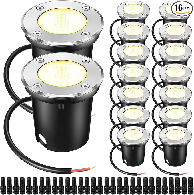Yahenda 16 Sets Low Voltage Landscape Lights 5W LED Warm White Outdoor Waterproof Deck Lights with Connectors | Lumora