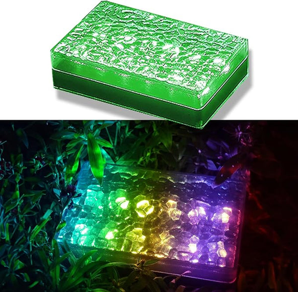 Solar Driveway Lights Color Changing, 6x9 Inch Solar Paver Light, Heavy Duty IP67 Waterproof Recessed Brick LED | Lumora