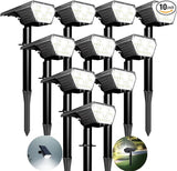 10 Pack Solar Spot Lights Outdoor,Auto On/Off Solar Lights Outdoor Waterproof IP65,2-in-1 Solar Powered Outdoor | Lumora