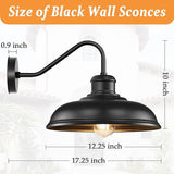 17.25” Outdoor Wall Light Fixtures 2-Pack, Farmhouse Black Barn Lights, Gooseneck Exterior Lighting Fixtures Wall | Lumora