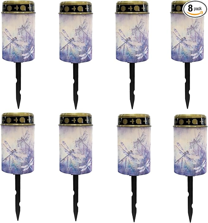 Dragonfly Horse Solar Lanterns Outdoor Waterproof,Solar Lights Purple Gift for Men Women LED Decor Light for | Lumora