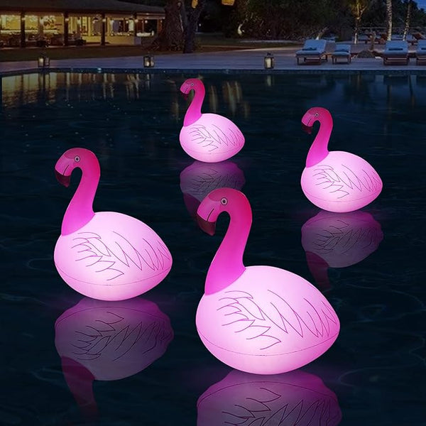 Solar Floating Lights 4PCS, Flamingo Floating Pool Lights Solar Powered, IP68 Waterproof Glow - Outdoor Path Light | Lumora