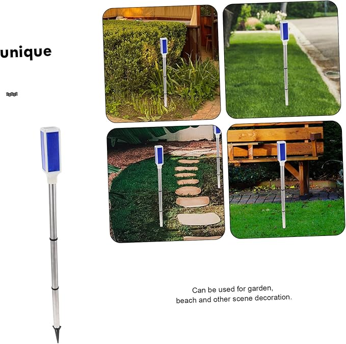 2pcs Solar Roadblock Light Solar Pathway Lights Landscape Lighting Driveway Marker Lights Traffic Stop Light Yard Markers LED Garden Lights Blue Stainless Steel