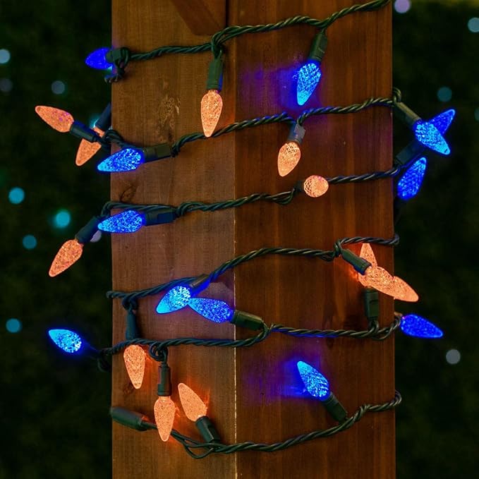 Novelty Lights 24FT 70 LED C6 Christmas String Lights, Outdoor Commercial Grade Tree Decorations, Permanent LED | Lumora