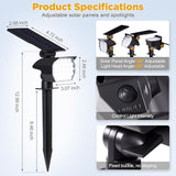 23 LED Solar Spot Lights Outdoor Waterproof, 2 Pack Solar Lights UP to 20Hrs, 3 Brightness Levels Spotlight | Lumora