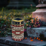 Red Western Aztec Solar Lights for Outdoor,Waterproof Solar Lantern for Outside,Flameless Solar Garden Stake Lights | Lumora