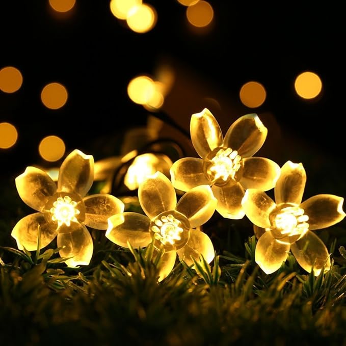 Fairy Lights Christmas Decorative Flower String Lights 33 Feet 100 LEDs, 8 Flash Modes with Tail Plug Connectable | Lumora