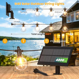 100FT Solar String Lights Outdoor Waterproof IP65 with USB-Charging , Solar Powered LED Patio Lights with 50+2 | Lumora