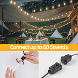 ST40 25FT Outdoor LED String Lights with 12+1 Shatterproof Bulbs,E17 Socket, 2700K Warm White,Weatherproof, 0.6W | Lumora