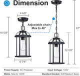 Outdoor Pendant Light,Modern Hanging Porch Light,Black Exterior Pendant Lighting Fixture, Outdoor Chandelier for | Lumora