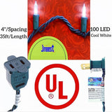 100 LED White Christmas Lights with 35 Ft Green Wire, UL Certified and Commercial Grade LED String Lights, for | Lumora