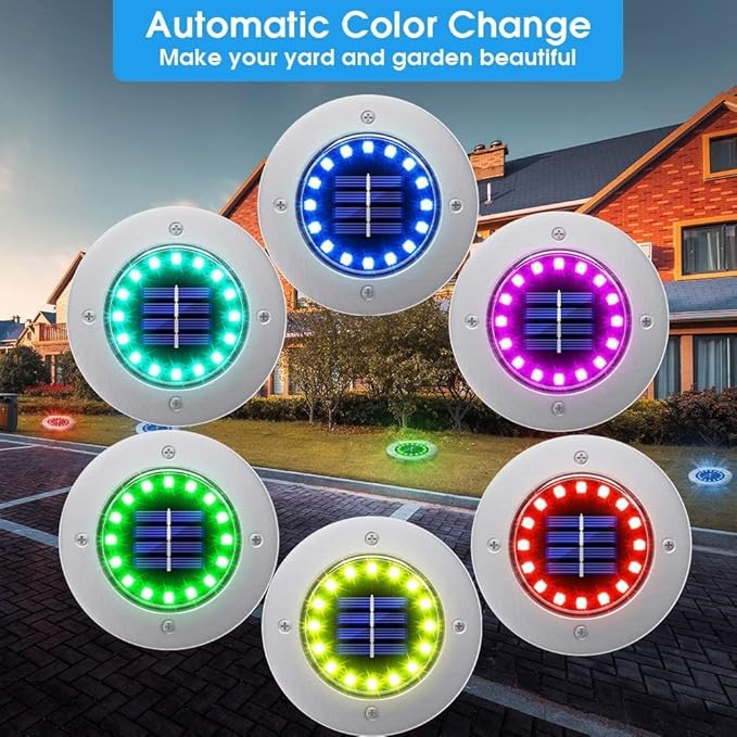 Ulalaza 4pcs Solar Garden Lights Outdoor Color Changing Decorative Ball Solar Lights for Patio/Lawn/Yard/Path/Christmas