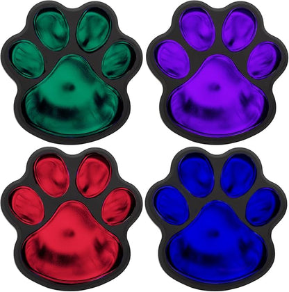 GreaterGood Paw Print Solar Ground Lights Outdoor LED Pathway Lights Color Changing Waterproof Garden Decor for Animal Lovers (Multi-Color, One Size)