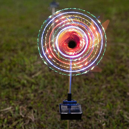 Solar Windmill Light Wind Spinner, Solar Outdoor Yard Lights Christmas Decorations Garden Light, 2 Pack Windmill-Shaped Landscape Path Lawn Lights LED Lamp Spin Pathway Lights