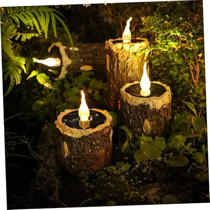 Sosoport Solar Stump Lamp Durable Landscape Light for Garden Easy Installation Solar Pathway Light Decorative Outdoor Lighting for Patio Diameter Height