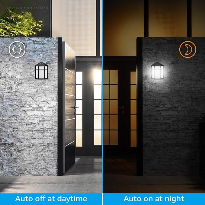 LEONLITE 3CCT Dusk to Dawn Outdoor Wall Light, LED Wall Sconce, 15W(100W Eqv.), Exterior Light Fixture Wall Mount, Frosted Wall Lantern for Porch, Patio, 1000lm, Aluminum, Waterproof