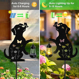 Dog Outdoor Solar Lantern Waterproof, Birthday Gifts for Christmas Women Mom, Solar Hanging Lights Dog Metal | Lumora