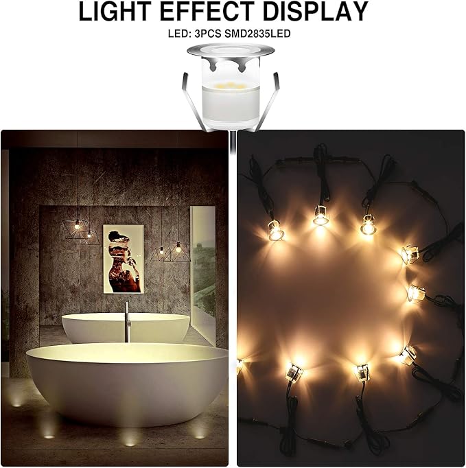 Low Voltage LED Deck Light Kit Stainless Steel Waterproof Recessed Wood Decking Stairs Garden Yard Patio Decor Lamp | Lumora