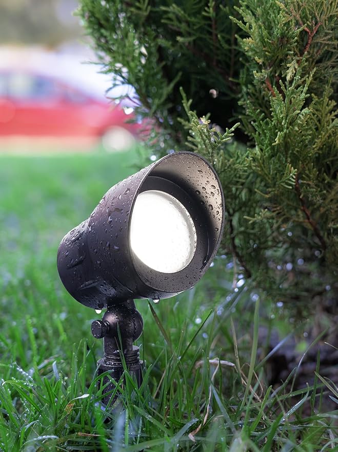 LEONLITE 5CCT Low Voltage LED Landscape Spotlight, Update 1800K2700K3000K4000K5000K Selectable, 5W 12V Pathway | Lumora