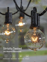 Outdoor String Light 55Feet G40 Globe Patio Lights with 52 Edison Glass Bulbs(2 Spare), Waterproof Connectable | Lumora