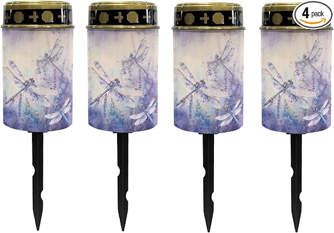 Dragonfly Horse Solar Lanterns Outdoor Waterproof,Solar Lights Purple Gift for Men Women LED Decor Light for Yard,Patio,Lawn,Tabletop,Pathway,Landscape,Garden Decor