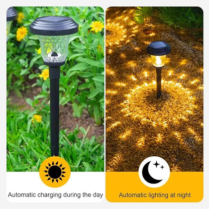Solar Pathway Lights Waterproof, Warm Yellow Solar Post Cap Lights Auto On/Off, Outdoor Landscape Path Lights for Driveway Balcony Garage Patio