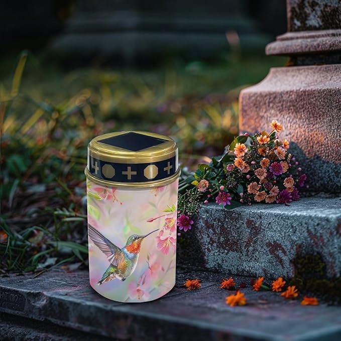 Generic Solar Lights Outdoor Waterproof Solar Light Humming Bird Print Solar Light for Outdoor Night Light Waterproof Path Solar Light for Yard Home Memorial Solar Light for Father