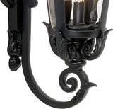 John Timberland Casa Marseille European Outdoor Wall Light Fixture Mediterranean Black Scroll Arm 21 1/2" Clear | Lumora