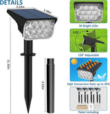 T-SUNUS Christmas Red Solar Lights for Outside IP65 Waterproof Auto On/Off Adjustable Landscape Spot Lighting | Lumora