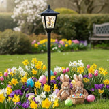 1 Pack 40" Solar Lamp Post Light with Removable Easter Bunny Design Panel, Waterproof LED Pathway Light Cool White | Lumora