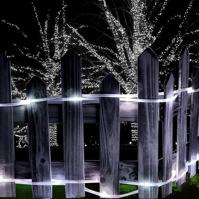Solar Rope Lights Outdoor, 23ft 50LED Outdoor Rope String Lights Waterproof Copper Tube Wire String Lights for Garden,Yard, Path, Fence, Stairs, Backyard, Patio (Cold White)