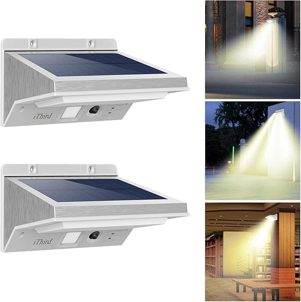 iThird Solar Flood Lights Outdoor Motion Sensor: Stainless Steel Motion Sensor Lights Outdoor Waterproof Solar | Lumora