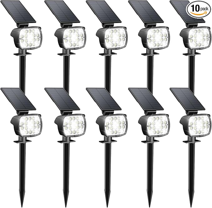 Kaxiida Solar Lights Outdoor Waterproof - 2025 Upgrade 3 Level Ultra Bright Spot Lights Uplights, LED Landscape | Lumora