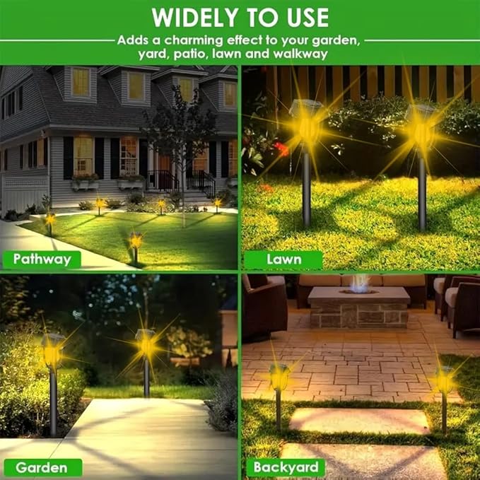 2 Pack Solar Pathway Lights Outdoor, Sensor Light Garden Lights Outdoor Warm White, Waterproof Led Solar Path Lights for Yard, Patio, Landscape, Walkway