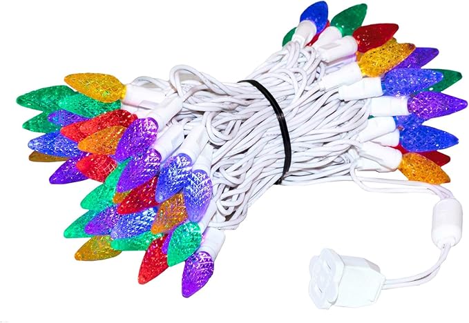 Novelty Lights 24FT 70 LED C6 Christmas String Lights, Outdoor Commercial Grade Tree Decorations, Permanent LED | Lumora