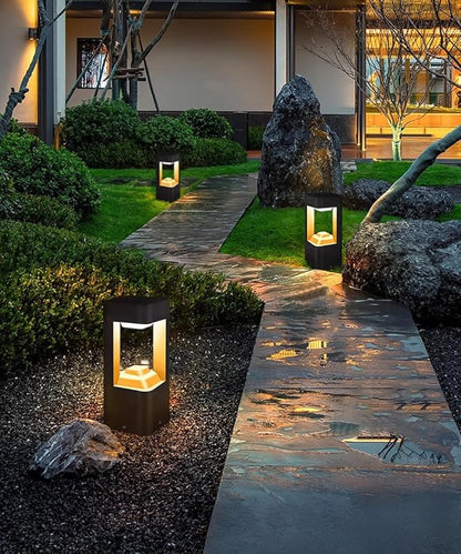 Outdoor Solar Pathway Light 10W LED Solar Landscape Path Light Modern Aluminum Garden Light with IP65 Waterproof External Solar Bollard Lights for Front/Back Door Porch Patio Yard