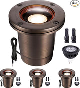 Gardenreet Brass In Ground Well Light - Ip67 Low Voltage Outdoor Light, 12V LED Landscape Lighting, Antique Bronze | Lumora