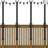 4 Pack String Light Poles,5Ft Metal Poles for Outdoor String Lights,Outdoor Light Poles with Post,Poles/Stand for | Lumora