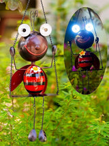 GDF Solar Lady Bugs Swing Metal Ladybug Hanging Animal Garden Decor Waterproof Solar Lights Decorative Outdoor | Lumora